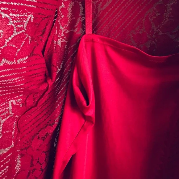 Coldwater Creek Red Lace 2 Piece Button Down Blouse 
Size Large - Picture 7 of 8